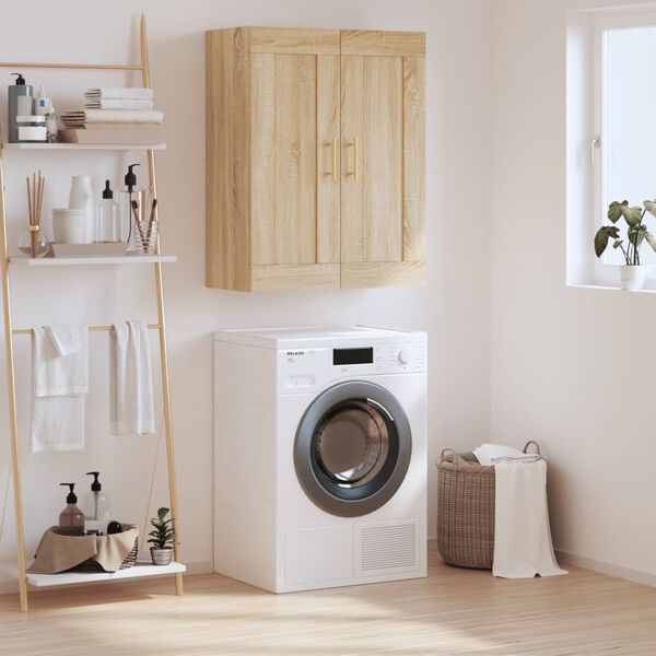 vidaXL Prie sienos montuojama spintelė, ąžuolo, 69,5x34x90cm, mediena