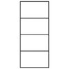 vidaXL Stumdomos durys, juodos, 90x205cm, ESG stiklas ir aliuminis