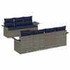 vidaXL Sodo Sofų Rinkinys su pagalve 8 pcs Pilka poliratanas