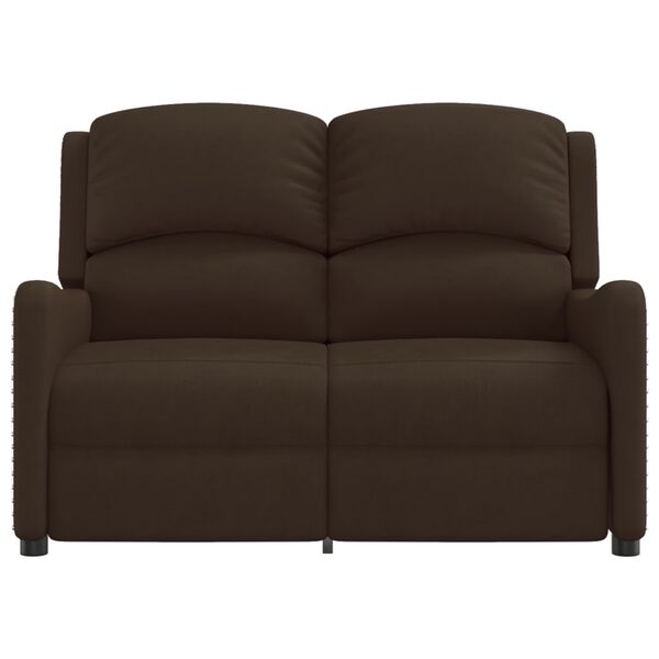 vidaXL Dvivietis atlošiamas masažinis krėslas, rudas, dirbtinė oda