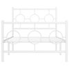 vidaXL Lovos rėmas su galvūgaliu/kojūgaliu, baltas, 90x190cm, metalas