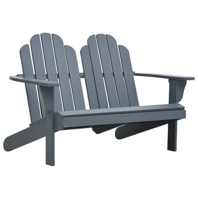 vidaXL Dvivietė Adirondack kėdė, pilkos spalvos, mediena