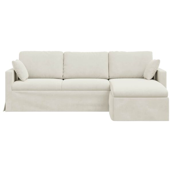 vidaXL Sofa Kreminė Bendri matmenys: 228 x 134 cm (P X G x A) Aksomas