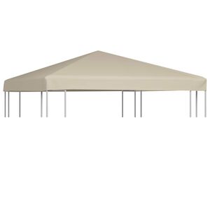 vidaXL Vir&scaron;utinis pavėsinės uždangalas, kreminis, 310g/m&sup2;, 3x3m