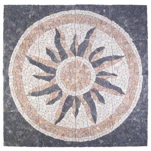 vidaXL Mozaikos plytelės su saulės ra&scaron;tu Įvairiaspalvis 120 x 120 cm