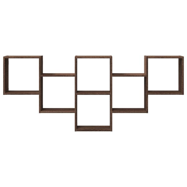 vidaXL Sieninė lentyna, ruda ąžuolo, 159x18x66cm, apdirbta mediena