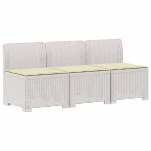 vidaXL 3-vietė sodo sofa su pagalvėlėmis, Rattan i&scaron;vaizda 3 vietos PP