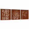 vidaXL Sodo sienos dekoracija, 3 dalių, 55x55cm, corten plienas