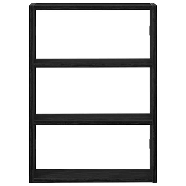 vidaXL Sieninė lentyna, juodos, 43x9x60cm, apdirbta mediena