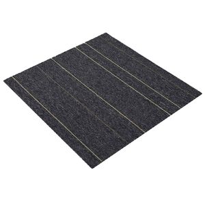vidaXL Kilimų plytelė Tamsiai pilka su juostelėmis 50 x 50 cm 36 vnt.