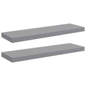 vidaXL Pakabinamos lentynos, 2vnt., pilkos, 80x23,5x3,8cm, MDF