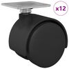 vidaXL Sukamasis ratukas 12 pcs Juoda 39,5 x 39,5 x 37,8 mm