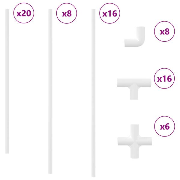 vidaXL PVC vamzdis 2 pcs Balta 12,2 x 1,8 x 500 mm PP ir PE