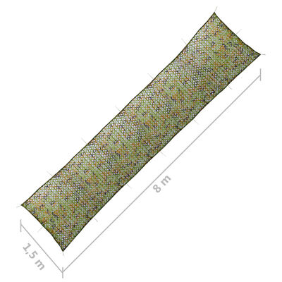 vidaXL Kamufliažinis tinklas su laikymo krepšiu, žalias, 1,5x8m