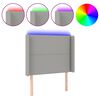 vidaXL Galvūgalis su LED, &scaron;viesiai pilkas, 103x16x118/128cm, audinys
