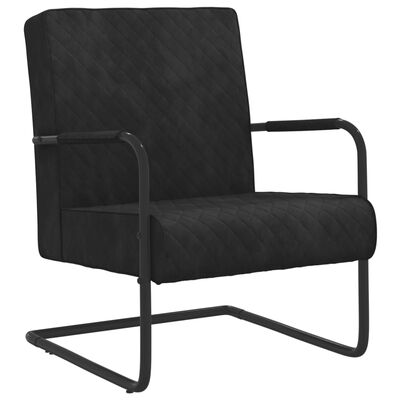 vidaXL Gembinė kėdė, juodos spalvos, aksomas