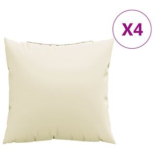 vidaXL Sofos pagalvėlės, 4vnt., kreminės spalvos, 40x40cm, audinys
