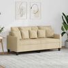 vidaXL Dvivietė sofa, kreminės spalvos, 140cm, audinys