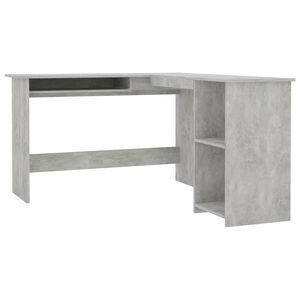 vidaXL Kampinis stalas, betono, 120x140x75cm, mediena, L formos