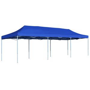 vidaXL I&scaron;skleidžiama proginė palapinė, mėlynos spalvos, 3x9 m