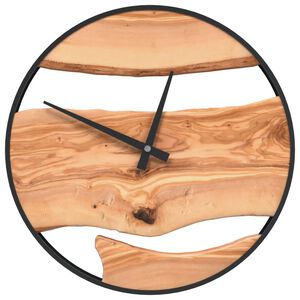 vidaXL Sieninis laikrodis, rudas, &Oslash;35cm, geležis ir ąžuolas