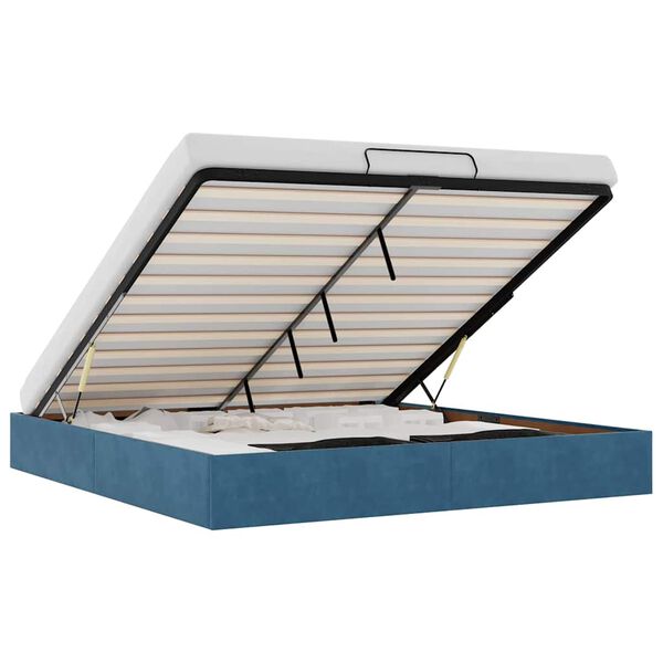 vidaXL Osmanų lovos rėmas be čiužinio Tamsiai mėlynas 160x200cm Velvet