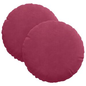 vidaXL Sėdynių pagalvėlės 2 vnt. Aksomas Vyno raudona &Oslash;30 x 13 cm