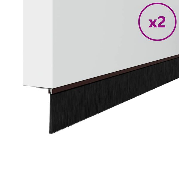 vidaXL Sukabinamų durų &scaron;epetėlių sandarikliai 2 pcs Ruda 100 cm