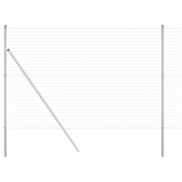 vidaXL Tvora su stulpais Sidabro 1,5 x 10 m Plienas ir PVC