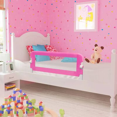 Apsauginis turėklas vaiko lovai, 102x42cm, rožinės spalvos
