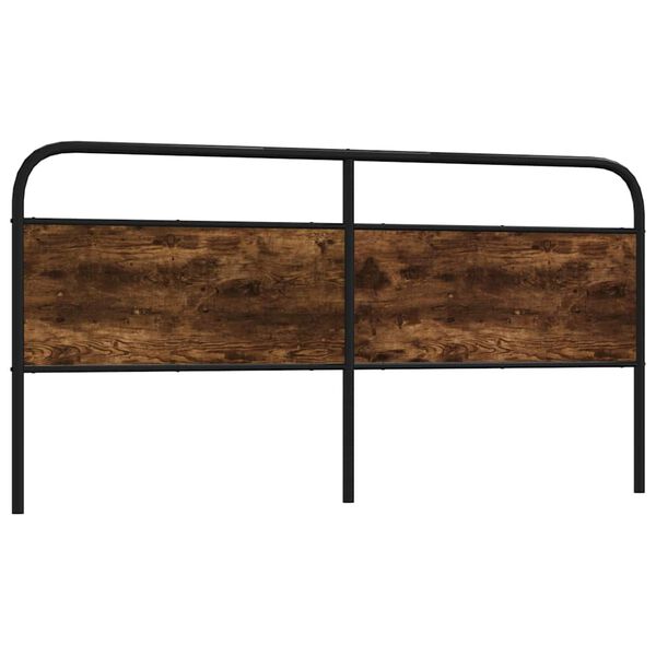 vidaXL Galvūgalis, dūminio ąžuolo spalvos, 200 cm, plienas ir mediena