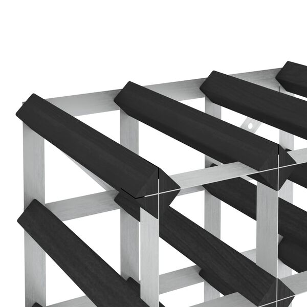 vidaXL Stovas vynui skirtas 12 butelių, juodas, pušies masyvas