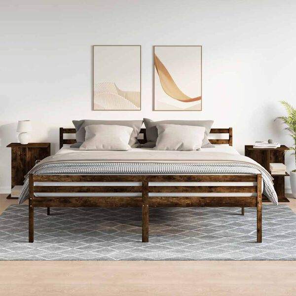 vidaXL Naktinės spintelės, 2vnt., dūminio, 46,5x29x61cm, mediena