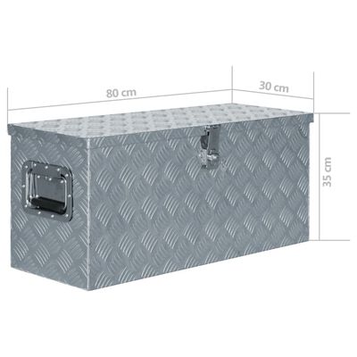 vidaXL Aliuminio dėžė, 80x30x35cm, sidabrinė