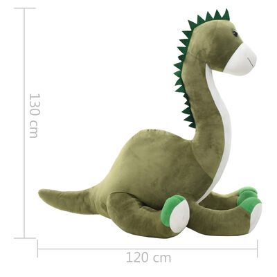 vidaXL Minkštas žaislinis dinozauras-Brontozauras, žalias, pliušinis