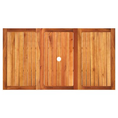 vidaXL Sodo stalas, smėlio, 140x80x75cm, poliratanas/akacijos mediena