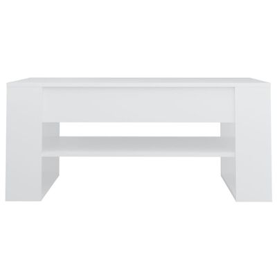 vidaXL Kavos staliukas, baltas, 102x55x45cm, apdirbta mediena
