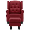 vidaXL Masažinis krėslas su pakoja, raudonojo vyno spalvos, audinys