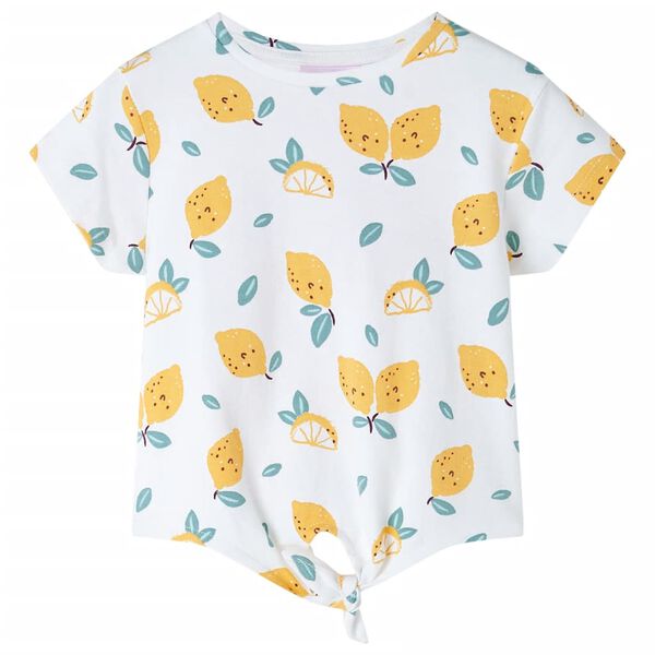 Surišami vaikiški marškinėliai, ekru spalvos, 128 dydžio