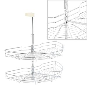 vidaXL Vielinis virtuvės krep&scaron;ys, 2 lentynos, sidabrinis, 75x38x80cm