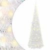vidaXL I&scaron;skleidžiama dirbtinė Kalėdų eglutė, balta, 180cm, 150 LED