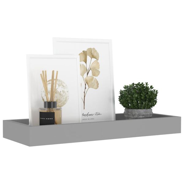 vidaXL Loggia Sieninės lentynos, 2vnt., pilkos spalvos, 40x15x4cm, MDF