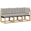 vidaXL 3 vnt. Lauko vidurinė ir kampinė sofa Balta