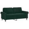 vidaXL Dvivietė sofa su pagalvėlėmis, tamsiai žalia, 140cm, aksomas