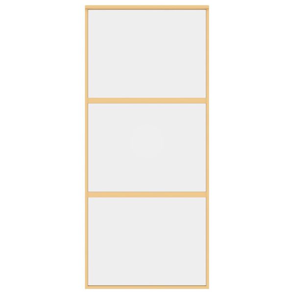 vidaXL Stumdomos durys, auksinės, 90x205cm, ESG stiklas ir aliuminis