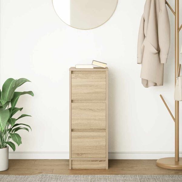 vidaXL Šoninė spintelė, ąžuolo spalvos, 29,5x34x76cm, apdirbta mediena