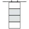 vidaXL Stumdomos durys su įrangos rinkiniu, juodas, 90x205 cm