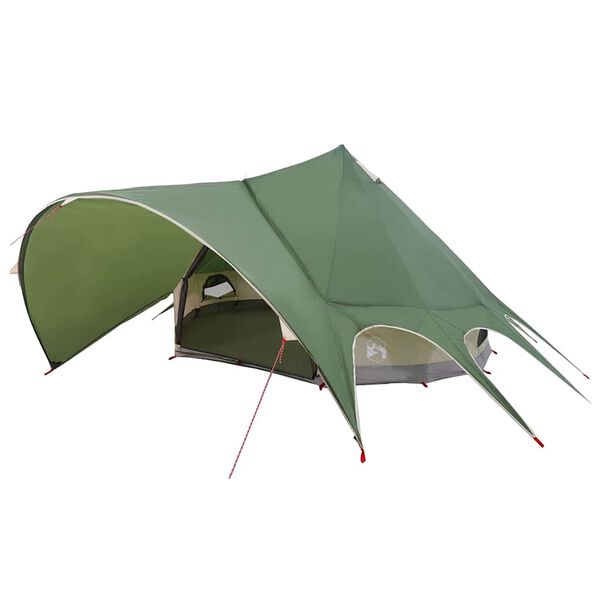 vidaXL Teepee palapinė su stogu Žalia ir Pilka 600 x 600 x 347 cm