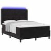 vidaXL Kiemas lova su LED juostelėmis Juoda 140 x 190 cm Aksomas