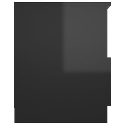 vidaXL Naktinė spintelė, juodos spalvos, 40x40x50cm, MDP, blizgi